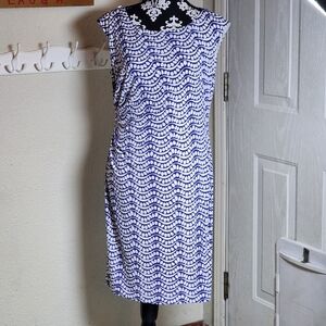 DM Collection Donna Morgan Purple and White Wave Jersey Midi Dress Stitch Fix 12